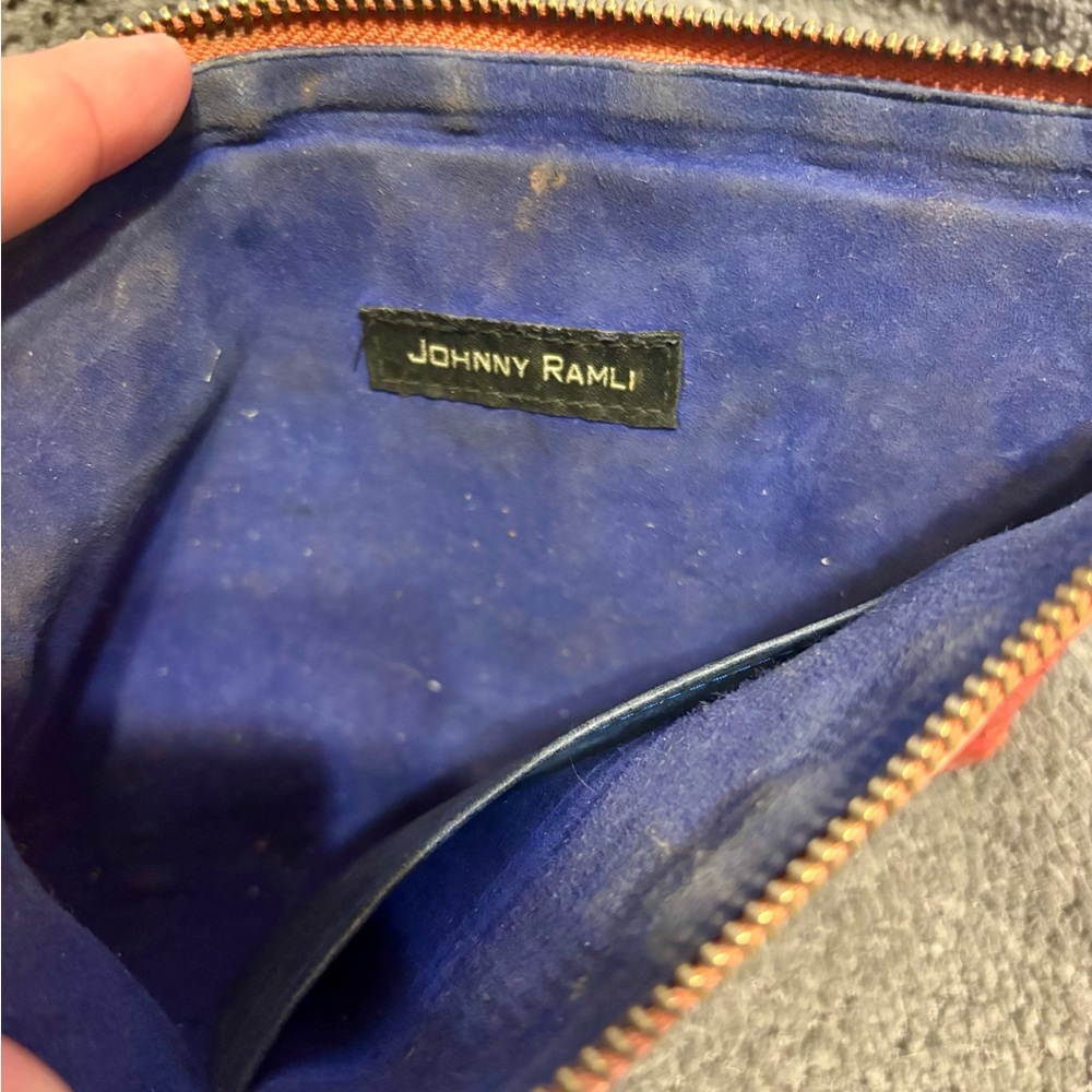 Johnny Ramli Designer Red Snakeskin Zip Bag/Clutch - Picture 12 of 16